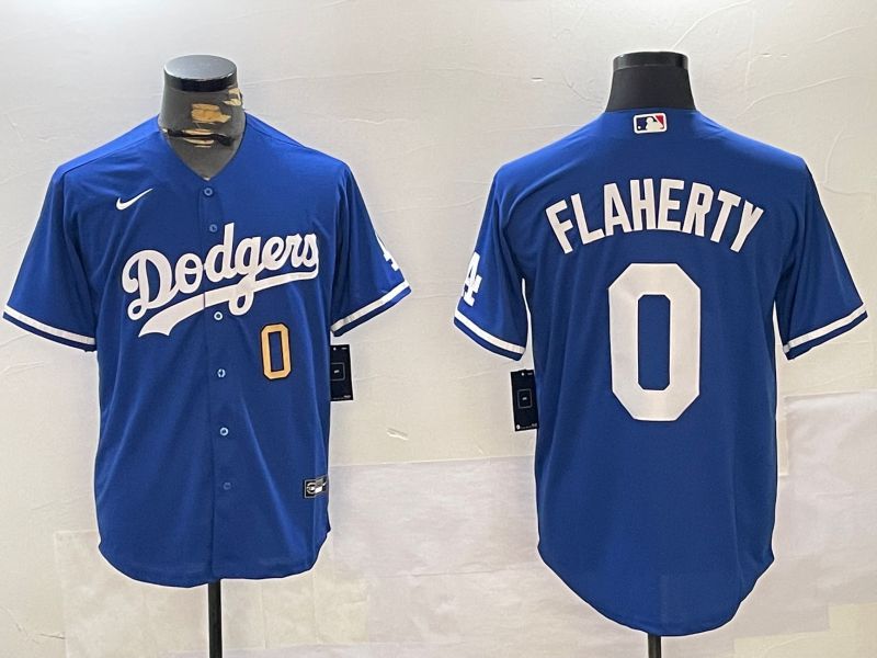 Men Los Angeles Dodgers 0 Flaherty Blue Game 2024 Nike MLB Jersey style 11203